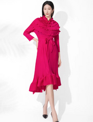 Luxury Pleated Midi Dress