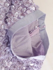 Floral Sequin Pull-On Midi Skirt