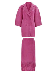Truly Pleated Skirt & Blazer Set