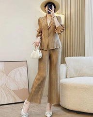 Luxury Plissé Two-Piece Set