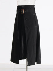 HEYFANCYSTYLE Vintage High Waist Split Hem Skirt