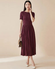 Luxury Pleated Flowy Travel Dress