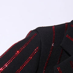 Luxury Bejeweled Striped Blazer