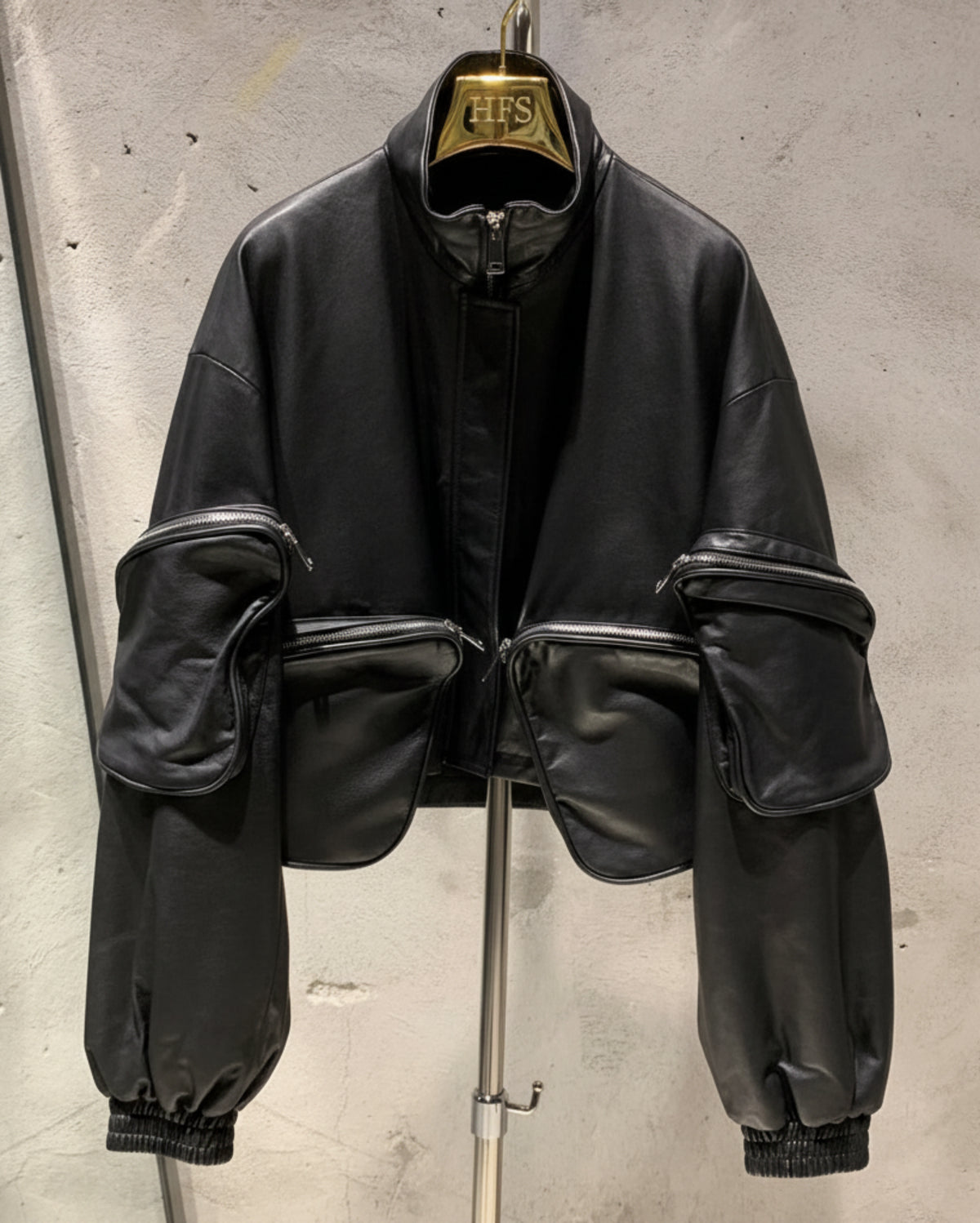 Couture Cropped Sheepskin Bomber