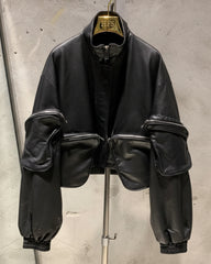 Couture Cropped Sheepskin Bomber