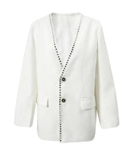 Luxury Distressed Studded Blazer