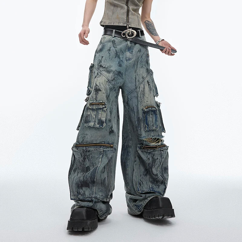 Men's Signature Vintage Distressed Cargo Jeans