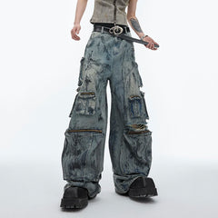 Men's Signature Vintage Distressed Cargo Jeans