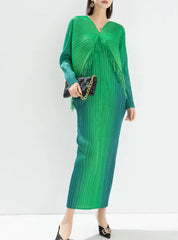 Truly Pleated Batwing Midi Dress