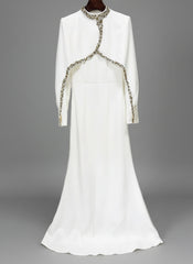 Embellished Cape Overlay Dress