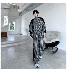 Men's Plaid Zip-Up Jacket + FREE Pants Set