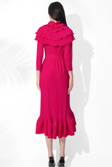 Luxury Pleated Midi Dress