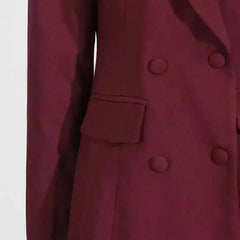 Luxe Double-Breasted Ruffled Blazer