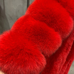 Genuine Fox Fur Maxi Coat for Women