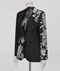 Sequin Applique Formal Blazer
