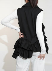 Luxury Ruffle Asymmetrical Vest