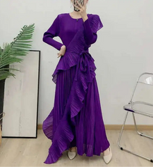 Luxury Plissé Waterfall Dress