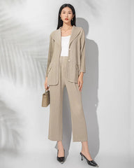 Luxury Micro-Pleated Pants Set