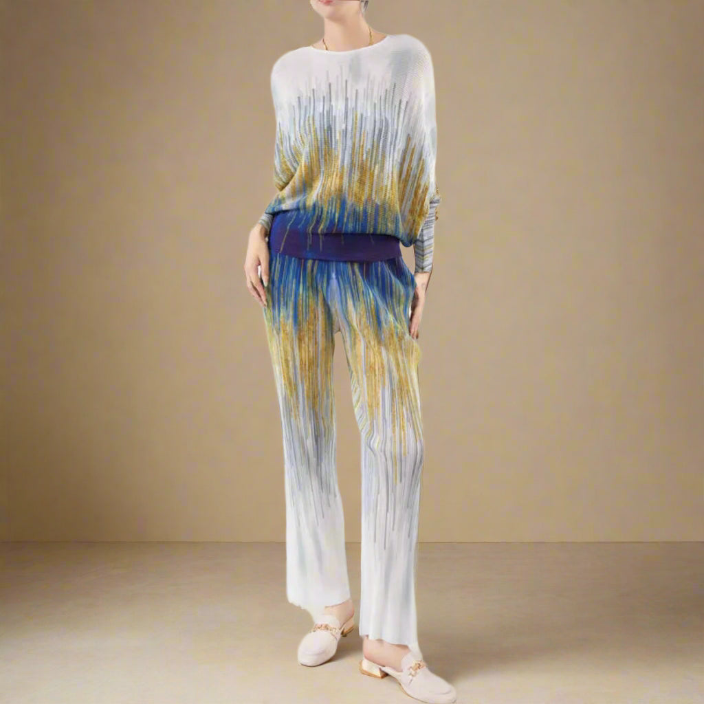 Luxury Plissé Knit Top & Pants Set