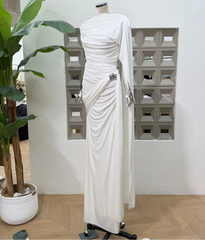 Luxury One-Shoulder Ruched Dress
