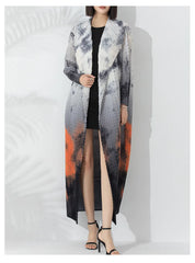 Couture Truly Pleated Long Cardigan Coat