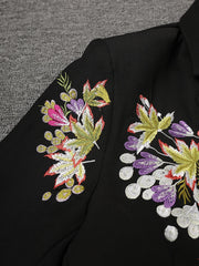 Floral Embroidered Oversized Blazer