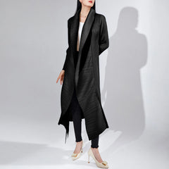 Premium Formal Plissé Duster Coat