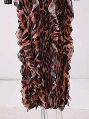 Luxury Leopard Pleated Dress