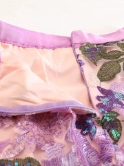 Luxury Floral Sequin Skirt