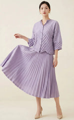 Luxury Formal Pleated Top & Skirt