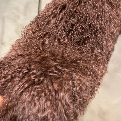 Designer Mongolian Fur Ankle-Length Overcoat