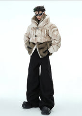 Men's Faux Fur Hooded Parka - Streetwear Icon