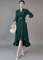Luxury High-Low Pleated Dress