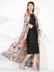 Luxury Plissé Stretchy Long Coat