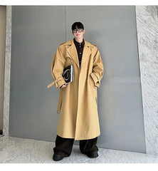 Men's Shoulder Padded Oversized Trench Coat | Luxury Streetwear