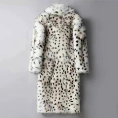 Men's Elegant Longline Faux Fur Coat