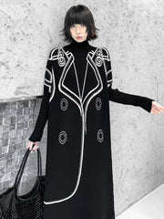 Oversized 3D Graphic Knit Dress