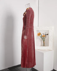 Luxury Floral Plissé Dress