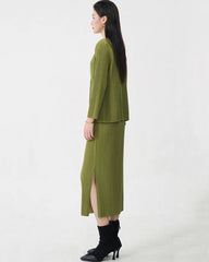 Premium Pleats Skirt Suit Set