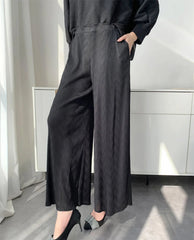 2-Piece Airy Plissé Trouser Set