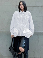 Oversized Ruffle Blouse Top