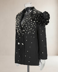 Luxury Pearl & Floral Blazer