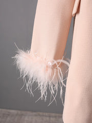 Feather Cuff Oversized Blazer