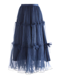 Luxury Bow-Detail Tulle Skirt