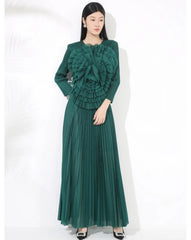Truly Pleated Floral Top & Skirt