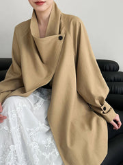 Luxury Draped Open-Front Coat