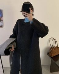 Wool-Blend Coat with Detachable Scarf