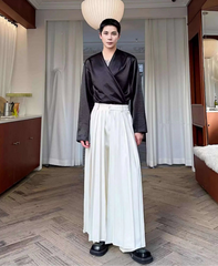 Men's Pleated Wide Leg Trousers