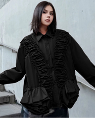 Oversized Ruffle Blouse Top