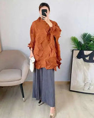Diamond Plissé Oversized Top